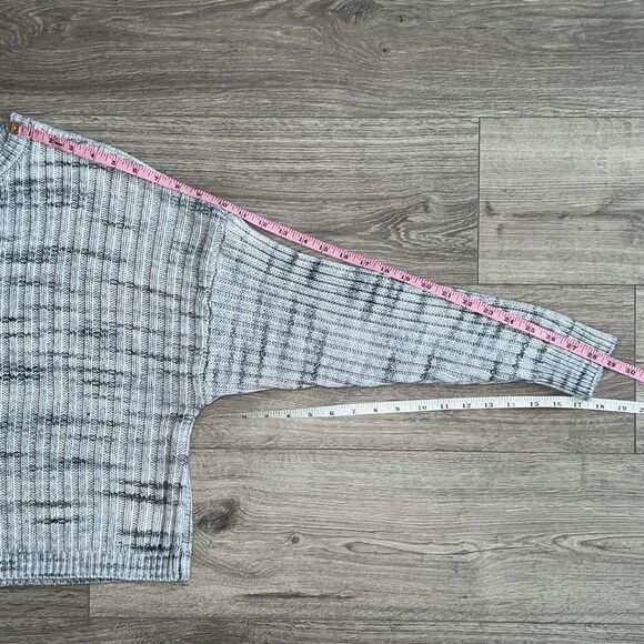 LUCKY BRAND Ribbed Knit Sweater Womens Large Multi Gray Striped Western Boho - Picture 9 of 9